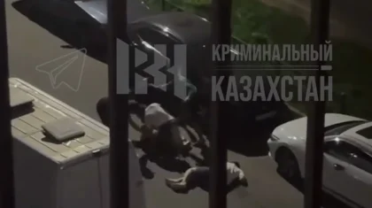 Алматыда бес жігіт жабылып, екі адамды аяусыз соққыға жықты (ВИДЕО)