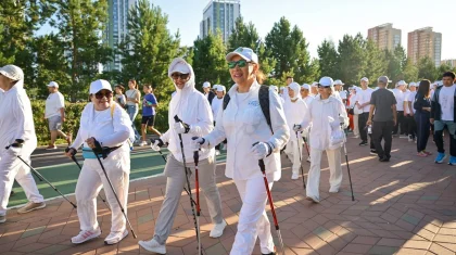 Сәпиев, Ниязымбетов, Баландин: Астанада қала тұрғындары чемпиондармен бірге жаяу жүрді