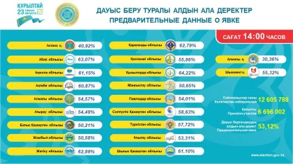 Құрылтай сайлауы: қазақстандықтардың 53,12 пайызы дауыс берді