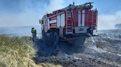 Ақмола облысында 10 гектар алқаптағы құрғақ шөп өрті сөндірілді