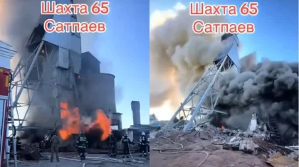 Сәтбаев маңындағы шахтада болған өрт видеоға түсіп қалды