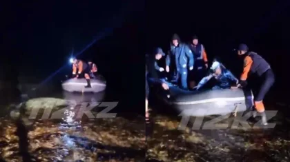 Тағы үш адам түн ішінде Каспий теңізіне ағып кете жаздады (ВИДЕО)