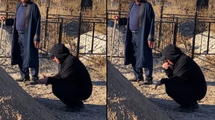 «Бейіт басында жалғыз қалды»: Сәкен Майғазиевтің анасын жерлегеннен кейінгі халі жұртты жылатты (ВИДЕО)