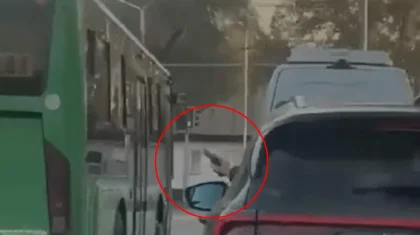 Алматыда көлігінің терезесінен тапанша шығарып, автобусқа қаратқан адам елді шошытты (ВИДЕО)