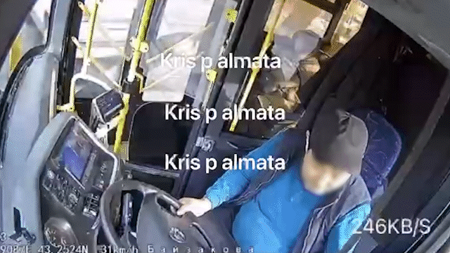 Алматыда автобус жүргізушісі телефонын шұқылаймын деп бойжеткенді қағып кетті (ВИДЕО)